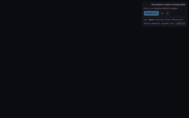 Milkdrop Visualizations with WASM+WebGPU [TW: flashing lights]