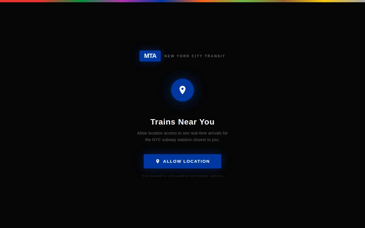 A dashboard for the closest trains in New York City