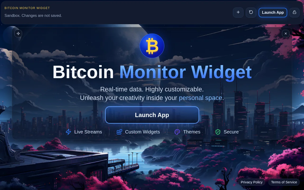 Bitcoin Monitor Widget