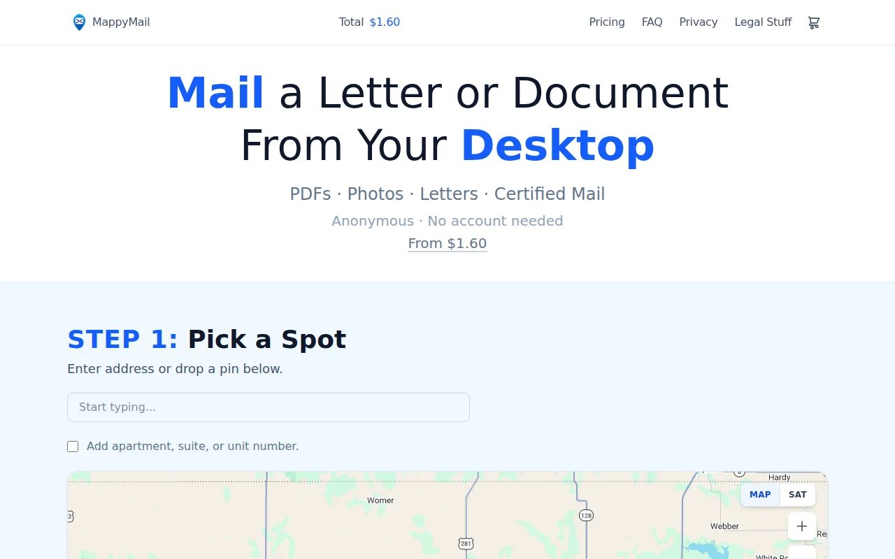 MappyMail – The cheapest way to send letters online