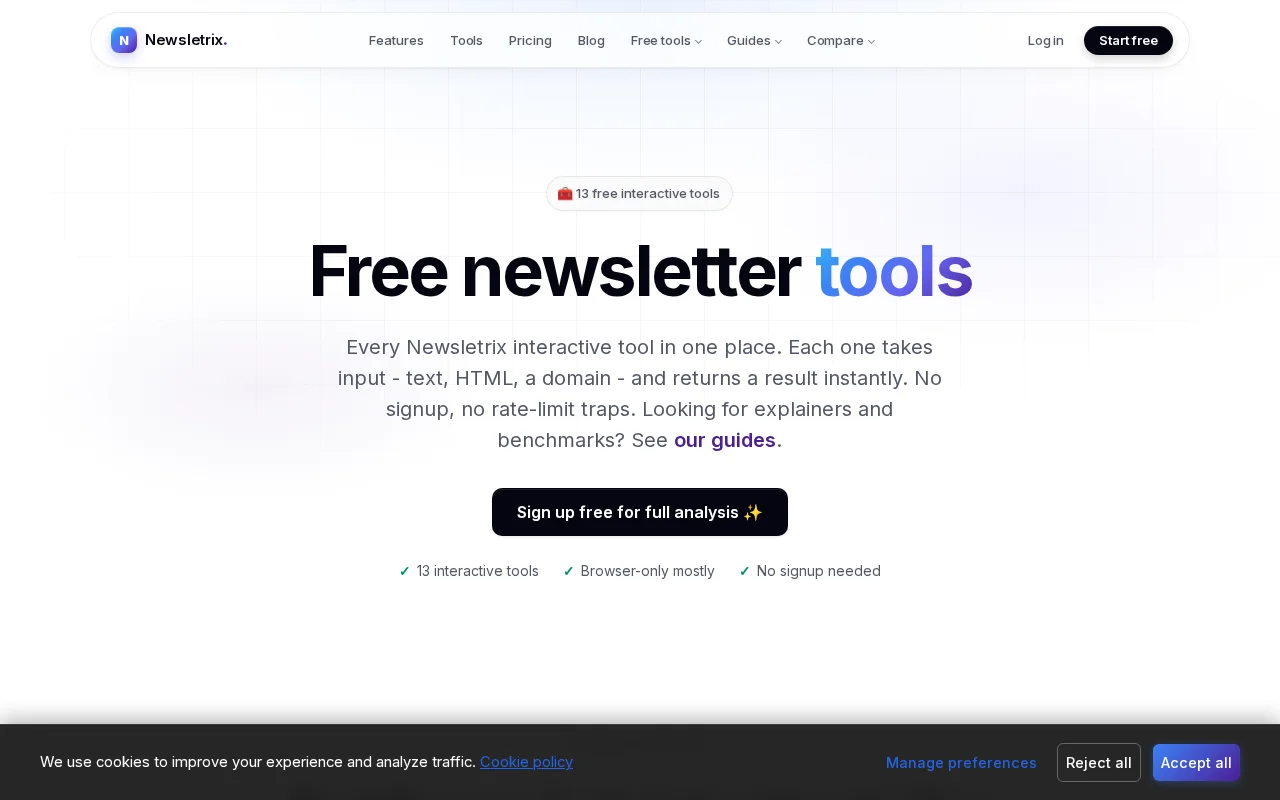 I have created newsletter interactive tools in one place