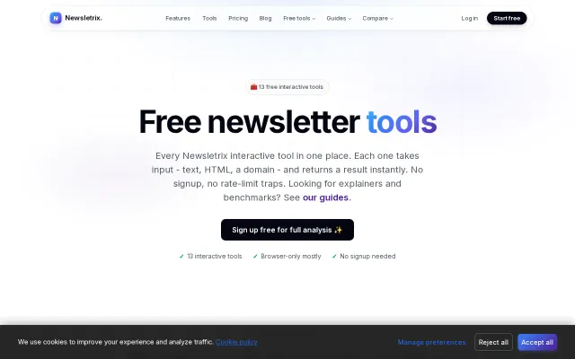 I have created newsletter interactive tools in one place