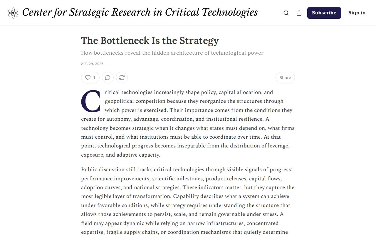 Csrct – The Bottleneck Is the Strategy