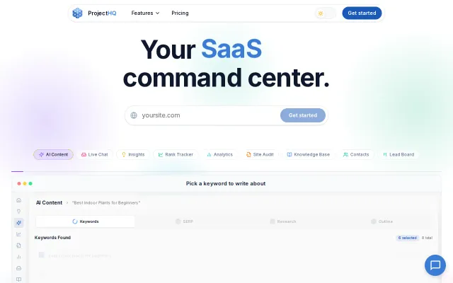 ProjectHQ – Command Center for Your SaaS