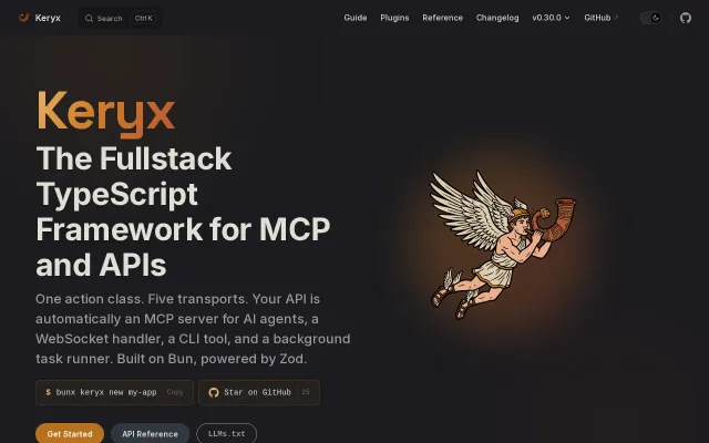 Keryx: TypeScript framework where one Action becomes HTTP, WS, CLI, MCP