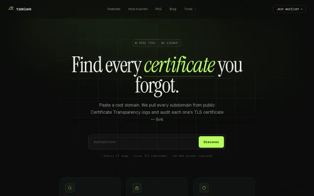 SSL certificate discovery from CT logs