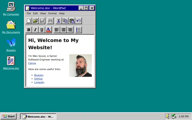 I built my site as a Windows 95 experience (2025)