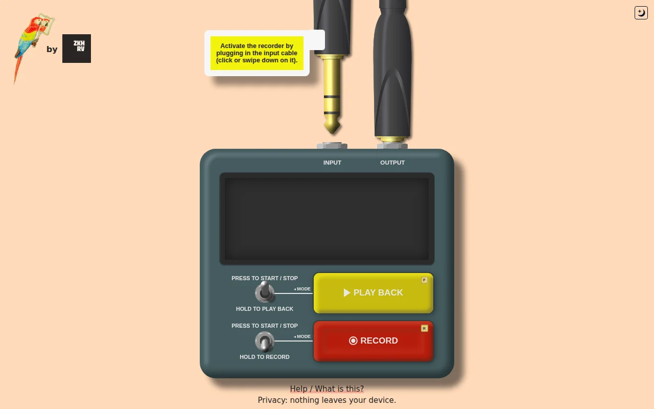 Parrot – a fun, skeuomorphic audio recorder to hear yourself