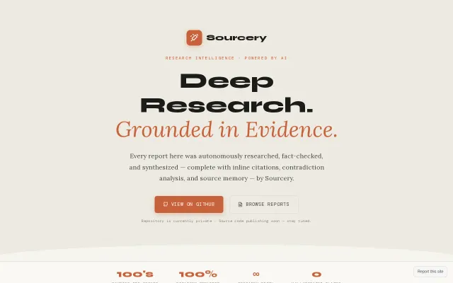 Sourcery – Open Deep-Research, Grounded in Evidence