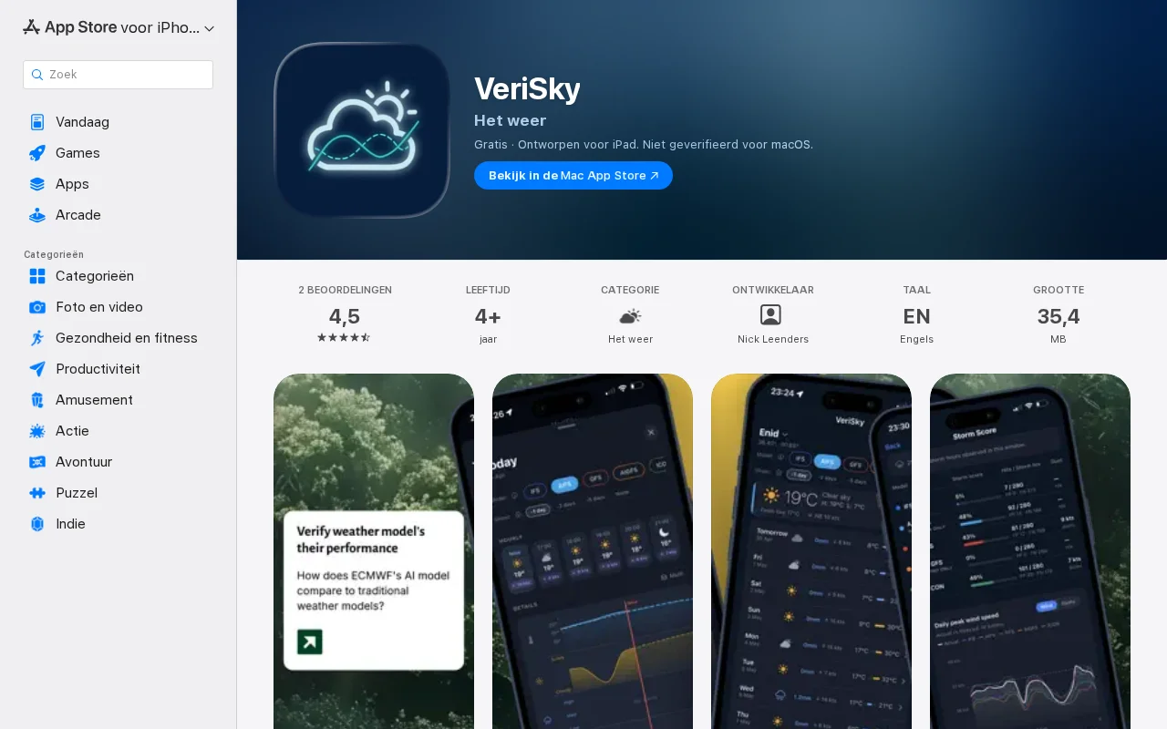 Weather app to show actual performance of weather models