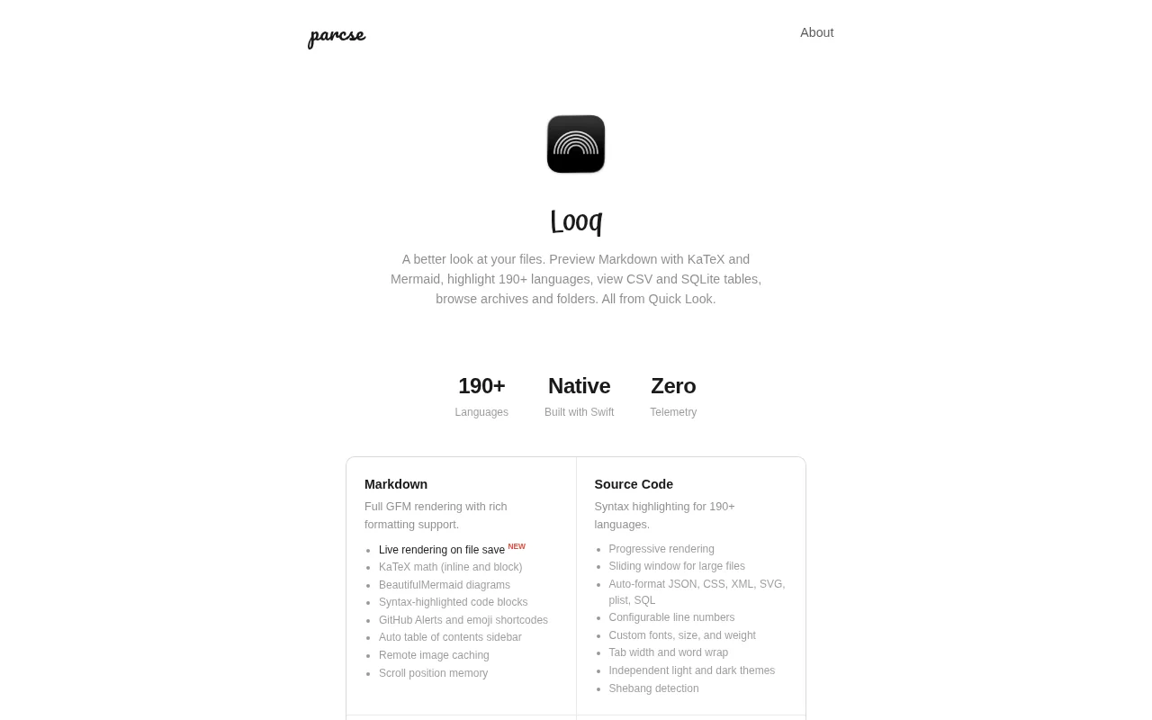 Looq, the capabilities macOS Quick Look should have shipped with