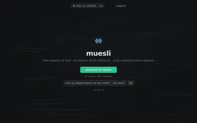 Muesli – If Granola and Wisprflow had an open source on device baby