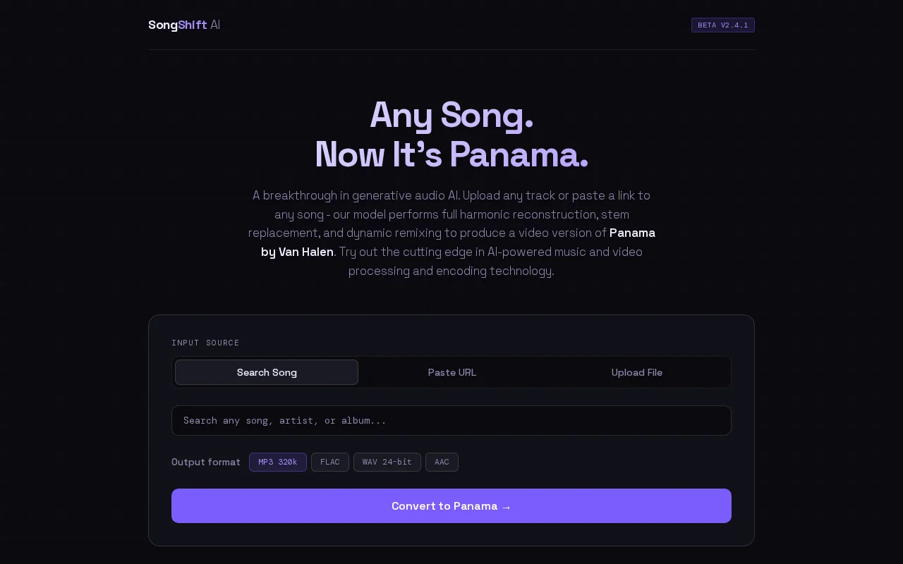 SongShift, an advanced, AI-powered song conversion service