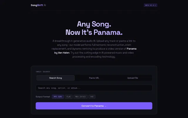 SongShift, an advanced, AI-powered song conversion service