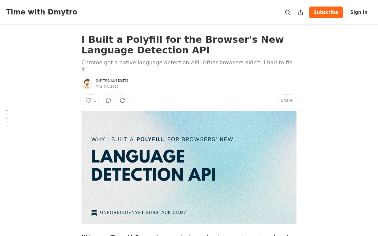 I Built a Polyfill for the Browser's New Language Detection API