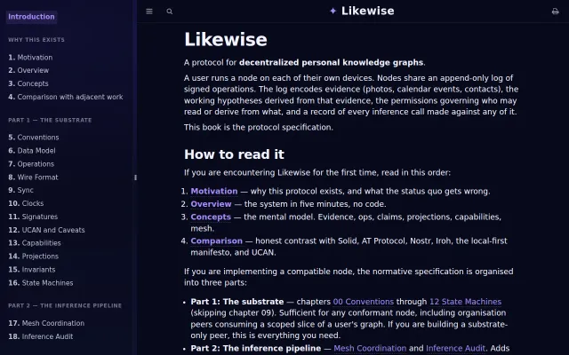 Likewise – a protocol for decentralized personal knowledge graphs