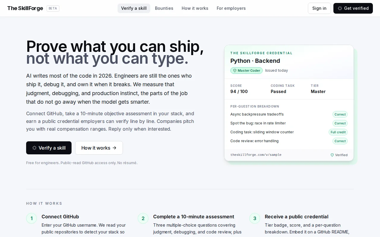 The SkillForge – skills-first credentials for software engineers
