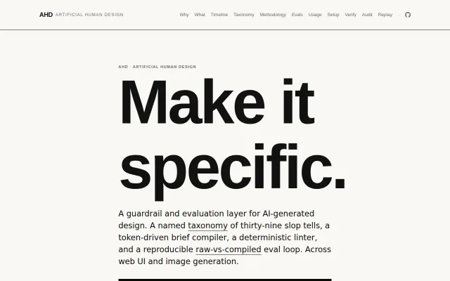 AHD – an open-source linter and eval framework for AI-generated UI