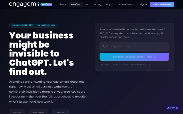 Is your brand invisible to AI? We built a free visibility score