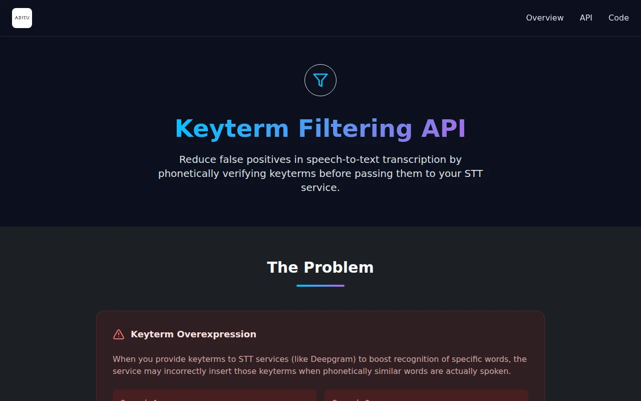 Keyterm Filtering for Voice AI