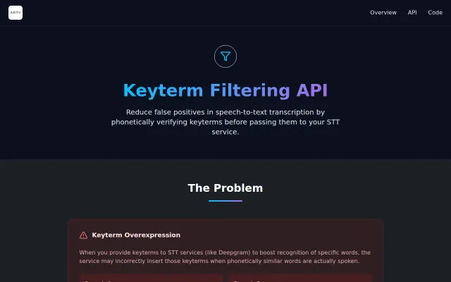 Keyterm Filtering for Voice AI