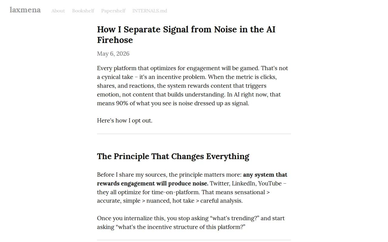 How I Separate Signal from Noise in the AI Firehose