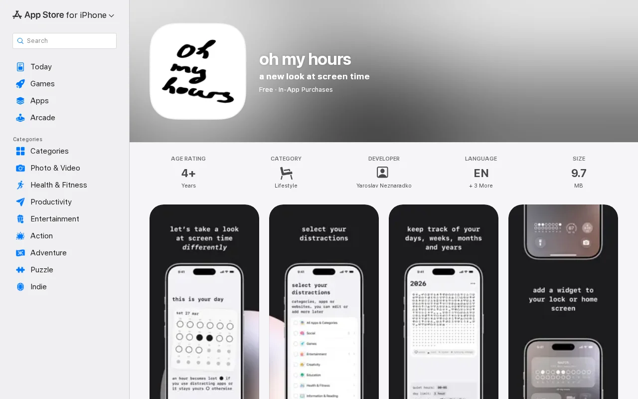 App that marks each hour of your day as yours or lost to your phone