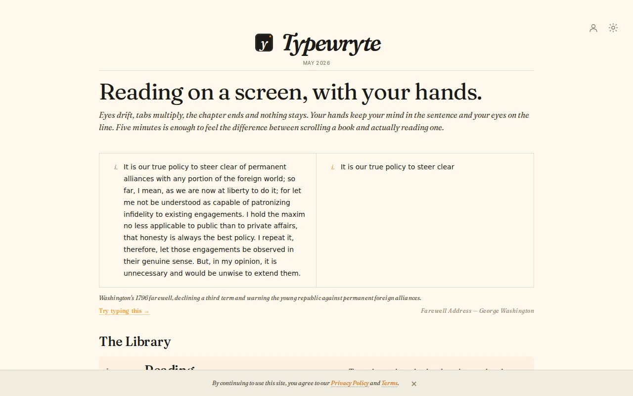 Typewryte – Type through classics to read more deeply