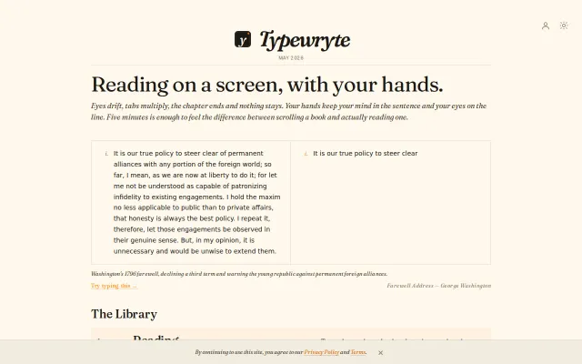 Typewryte – Type through classics to read more deeply