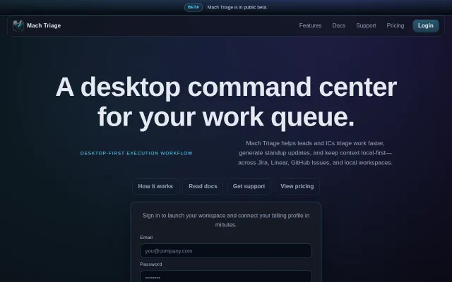 Mach Triage – A local-first desktop client for your ticket queue