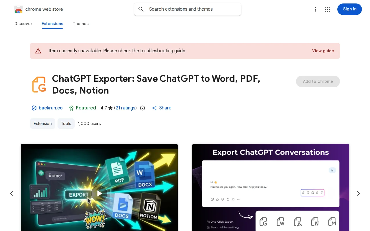 ChatGPT Exporter – Save Formatting to PDF, Word, and Notion Locally