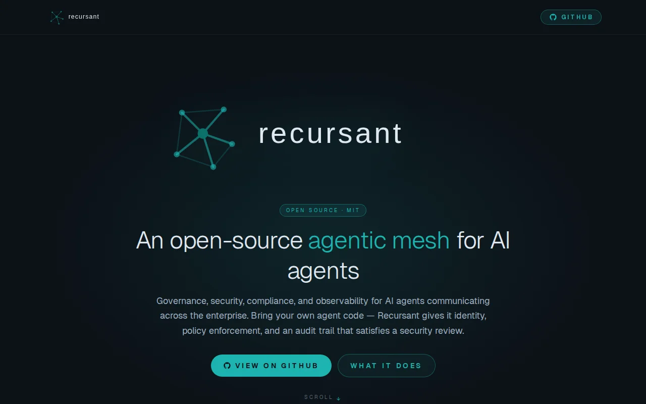 Recursant – an open source mesh platform for governing AI agents