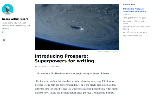 Prospero Is Superpowers for Writing