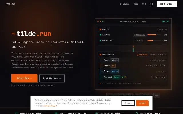 Tilde.run – Agent Sandbox with a Transactional, Versioned Filesystem