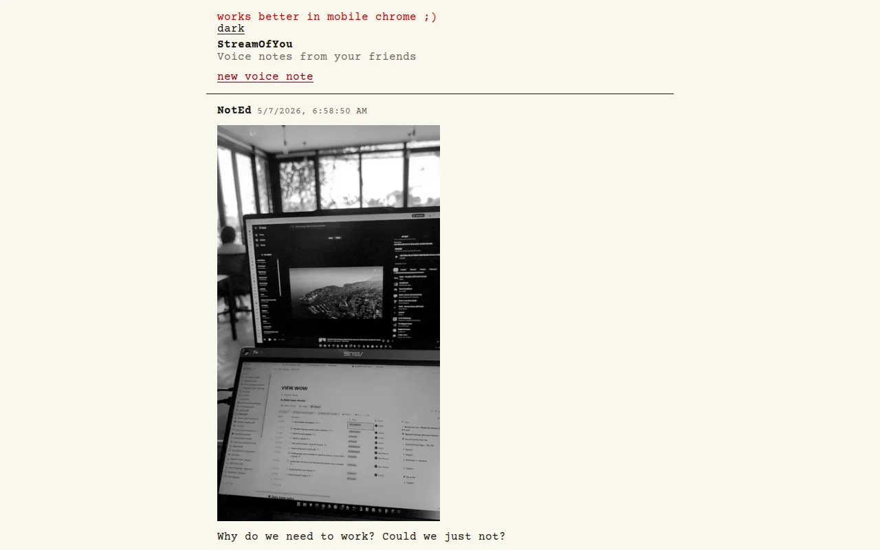 Voice-note based social network prototype
