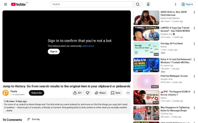 We added a way to jump from clipboard search back to original context