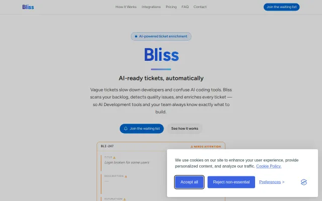 Bliss – a backlog quality scanner for AI-powered teams