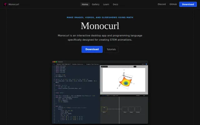 Monocurl – Interactive STEM animation language and IDE