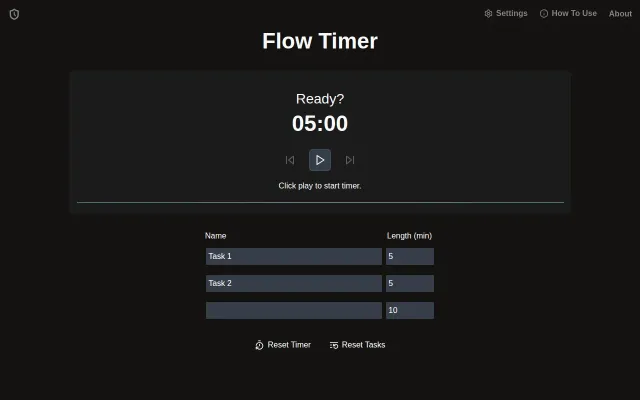 Flow Timer – A simple sequential timer without bloat for timeboxing