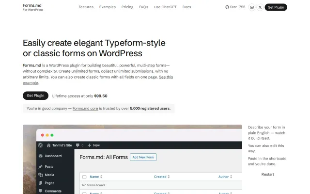 I'm building a tiny WordPress plugin on top of my open source software