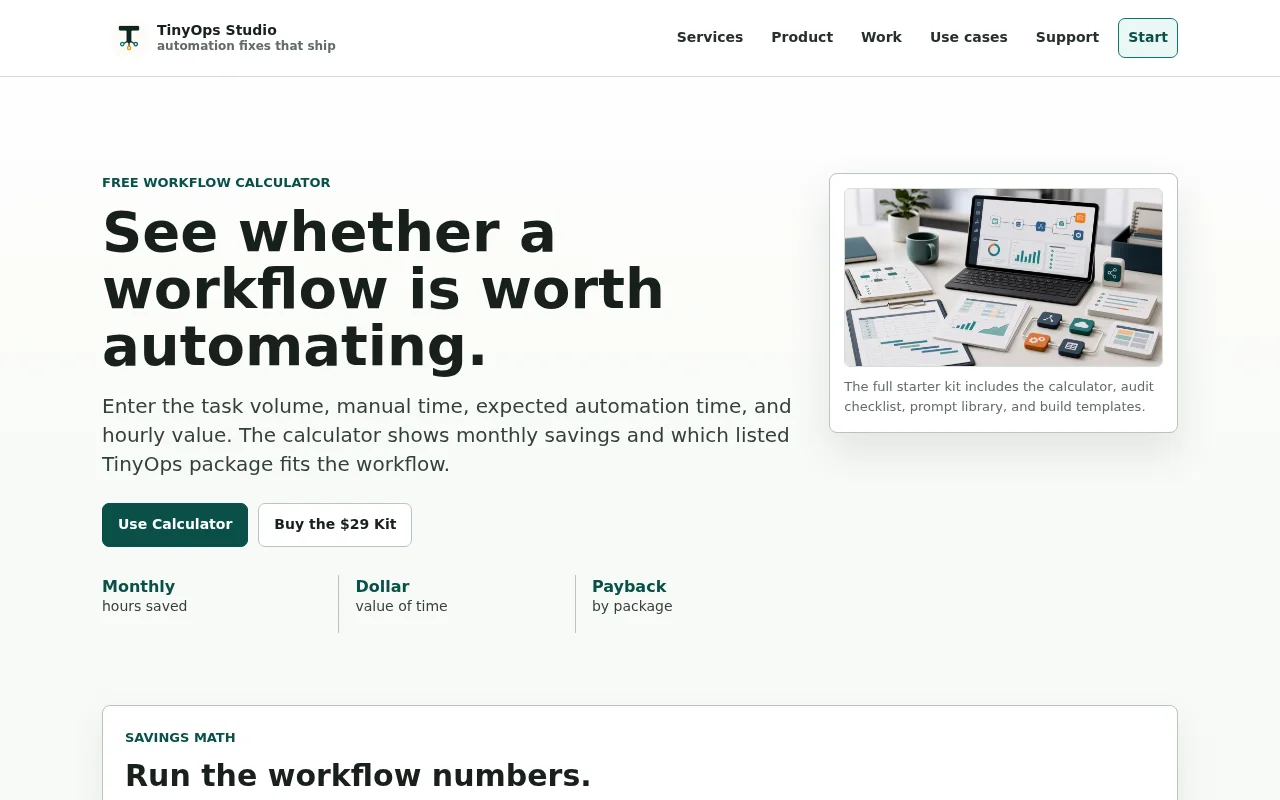 Automation ROI calculator for repetitive admin workflows