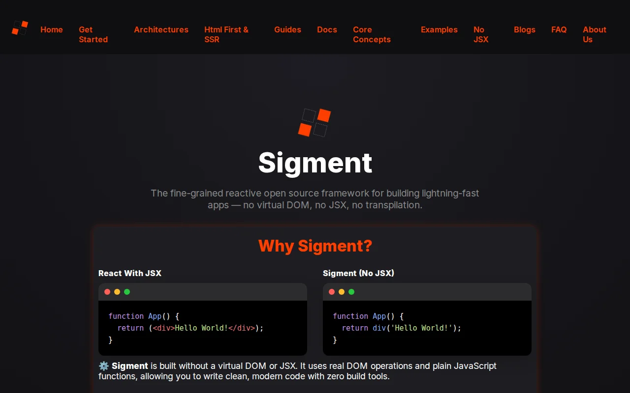 Sigment framework beating Vanilla JavaScript in row selection