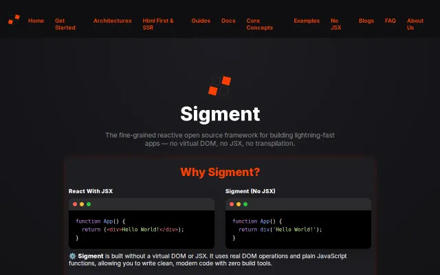 Sigment framework beating Vanilla JavaScript in row selection