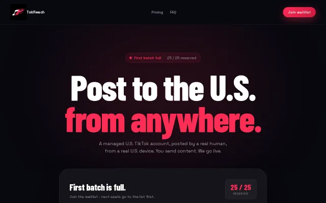 TokReach – US TikTok as a Service