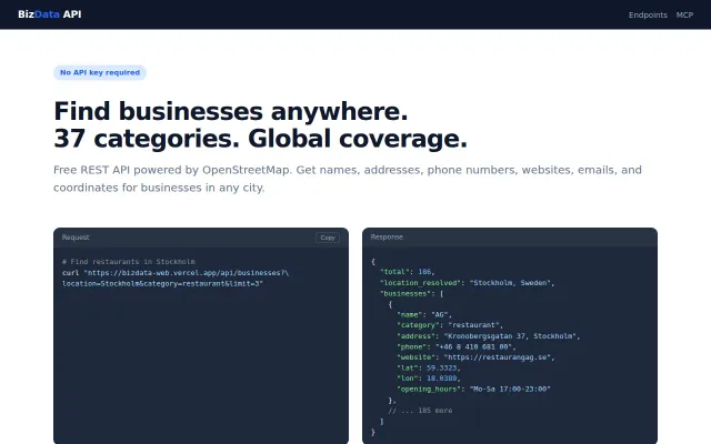 Free Google Places API alternative using OpenStreetMap (no API key)
