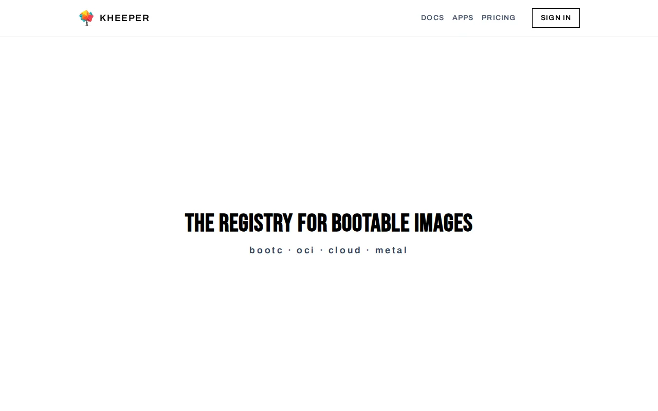 Kheeper, a registry designed for bootable images
