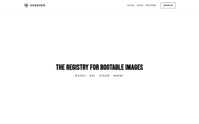 Kheeper, a registry designed for bootable images