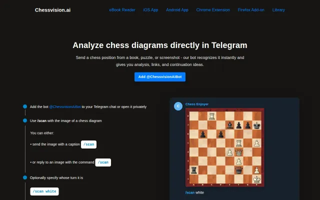 Telegram bot that analyzes chess positions from images
