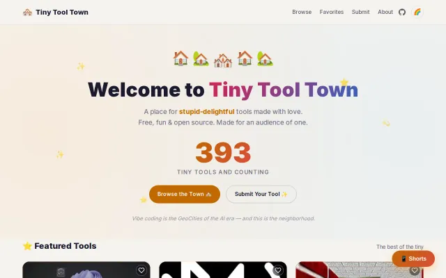 A geocities inspired place for your vibed tools