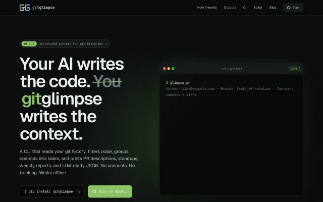 GitGlimpse – CLI for understanding AI-generated Git diffs